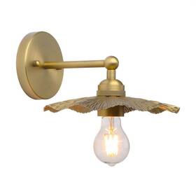 Pathson 796168952908 Vintage Metal Wall Sconce Brass Finished Flower Shape Split Design Lamp
