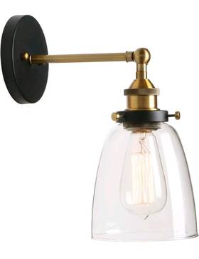 X0024hil9p Pathson Vintage Wall Mounted Sconce With Clear Glass Shade Metal Base Antqiue