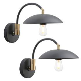 Xlusy478y2 Pathson 2 Pack Adjustable Wall Sconce Industrial Swing Arm Lamp Hardwire