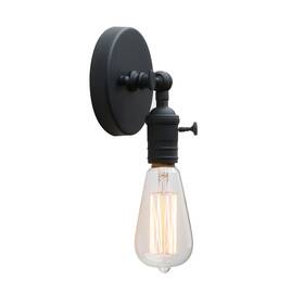 Permo 794604294193 Minimalist Single Socket 1- Light Wall Sconce Lighting On/off Switch Black