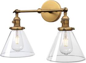 Y121-d Permo Double Sconce Vintage Industrial Gold 2-lights Wall Sconces Antique