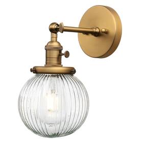 Y256-d Permo Vintage Industrial Wall Sconce Lighting Fixture With Mini 5.9 Inch Round Cl