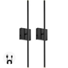 Qbd001 Petlik Battery Operated Wall Sconces Set Of 2 Rechargeable Lights 2500k-6500k