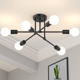 Posi01 Phaosio Modern Sputnik Chandelier Ceiling Light Fixtures 6-lights 22 Inch Mid Century