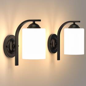 Posi03t Phaosio 2-pack Wall Sconces For Bedroom And Bathroom Matte Black Farmhouse Ligh