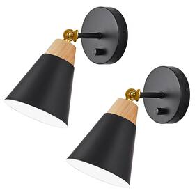 Phemlec 658362322034 Wall Sconce Set Of 2 Lighting Fixture With Metal Shade Rotary S