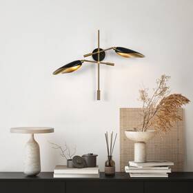 Phosant Lighting 732133127995 2 Light Adjustable Black Wall Sconce Modern Mounted Lamp For Bedroom L