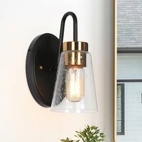 Phosant Lighting 739406525069 Black And Brass Wall Sconces Modern Farmhouse Lights For Bedro