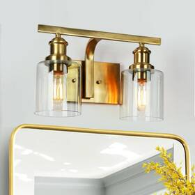 Phosant Lighting 739406525137 Gold Vanity Lights For Bathroom 2-light Modern Sconce Wall O
