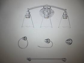 1jay-81513 Pia Ricco 3-light Brushed Nickel Vanity Light With Bathroom Set