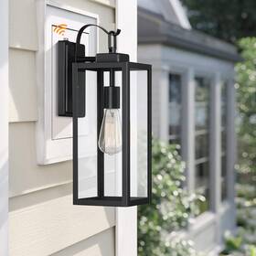 Pia Ricco 723083088375 1-light Matte Black Dusk To Dawn Outdoor Wall Lantern Light 5.9 In X 7.8 I
