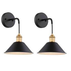 Pia Ricco 784548554538 8.8 Inch Vintage Black Wireless Wall Lamp With Battery Operated Sconce