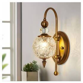 B0bzr5sfw6 Piepooye Vintage Gold Wall Sconce With Glass Globe Shade Mid Century Brushed Brass G9