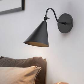 Ws007a-sbk Pirxxiy Modern Soft Black Wall Sconces With Movable Metal Shape Goose Neck Style Met