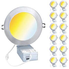 Popanu 414797653189 Dimmable 6-inch Led Recessed Lights 6 Inch Slim Downlight Canless Flat Ceiling