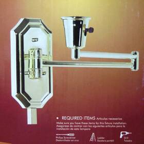 129678 Portfolio Small Swing Arm Wall Lamp #129678 New In Box