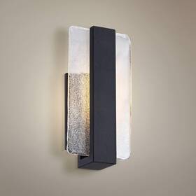Possini Euro Design 736101790563 Cascadia Modern Wall Light Sconce Black Metal Hardwired 6 Inch Fixture Led Piastr
