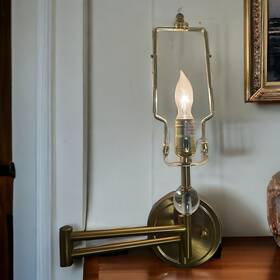 Hy15lp0636 Possini Euro Design Kohle Modern Swing Arm Wall Lamp Cord Cover Brass Plug-in Fixture No Shade