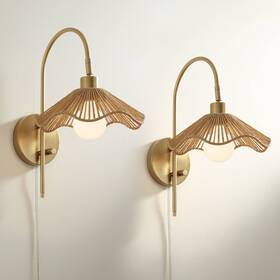 Ks7585p Possini Euro Design Primrose 17 1/4 Inch H Brass Plug-in Wall Lamp Set Of 2 Ks7585p Possini Euro Design Primrose 17 1/4 Inch H Brass Plug-in Wall Lamp Set Of 2