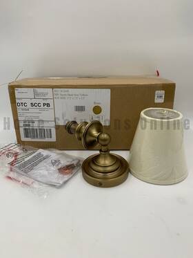 1612448 Pottery Barn Sussex Shade Wall Sconce With Linen Brass 11.5 Inch H #x1019