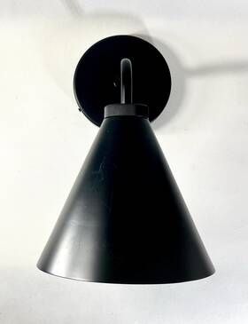 26485 Pottery Barn Walker Single Tapered Matte Black 13 Inch Sconce New Reg 149