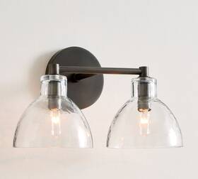 Pottery Barn 4532583 - Bridget Recycled Glass Double Sconce 14 Inch Sales Off