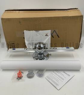 5094695 Pottery Barn Ruthin Double Wall Sconce With Opal Shade Chrome 20 Inch #4022h