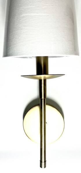 Pottery Barn 6407676 Remington Iron Shaded Sconce 17 Inch Tumbled Brass. New Reg 129