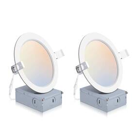 Hu-xi-188 Powerasia 2 Pack Recessed Lighting 6 Inch With Junction Box 2700k/3000k/4000