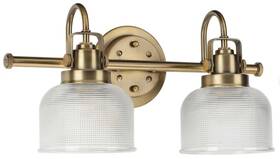 55368-vbcd Progress Lighting Archie 2 Light Vintage Brass 17 Inch Wide Bathroom Vanity 55368-vbcd Progress Lighting Archie 2 Light Vintage Brass 17 Inch Wide Bathroom Vanity
