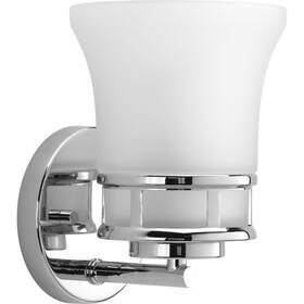 Progress Lighting 785247197521 Cascadia Collection 1-light Etched Glass Coastal Bath Vanity Light Polished C