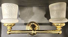 P2095-20 Progress Lighting 2-light Solid Brass Wall Sconce With Vintage Frosted Glass Shades