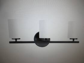P2159-31 Progress Lighting Replay 22 In 3-light Black Etched Glass Modern Vanity Light