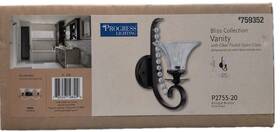 P2755-20 Progress Lighting Antique Bronze Vanity Light Sconce Fluted Glass 60w F1