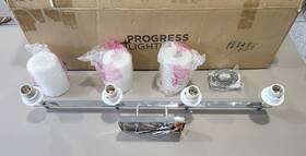 P2777-15 Progress Lighting Status Four-light Bath/vanity Eteched Linen Shades
