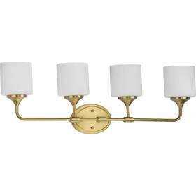 P2804-191 Progress Lighting P2804 Lynzie 4 Light 6 Inch W Vanity - Gold P2804-191 Progress Lighting P2804 Lynzie 4 Light 6 Inch W Vanity - Gold