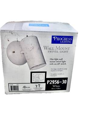 P2956-30 Progress Lighting Wall Mount White Indoor Swivel Single Light Fixture P2956-30 Progress Lighting Wall Mount White Indoor Swivel Single Light Fixture
