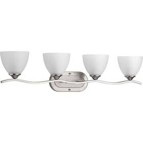 P300098-009 Progress Lighting Laird 33 Inch 4-light Brushed Nickel Vanity Light With Etched Glass