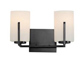 P300145-143 Progress Lighting Dart 2-light Black Etched Glass Modern Bath Vanity Light