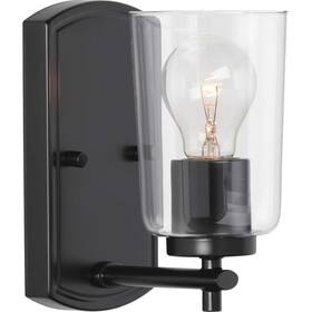 P300154-031 Progress Lighting P300154 Black Adley Single Light 8 Inch H Bathroom Sconce