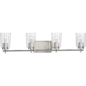 P300157-009 Progress Lighting Adley Collection 32 Inch 4-light Brushed Nickel Clear Glass New Traditional Light