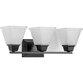 P300160-31m Progress Lighting Clifton Heights 23 Inch 3-light Matte Black Vanity Light With Etched Glass Shades