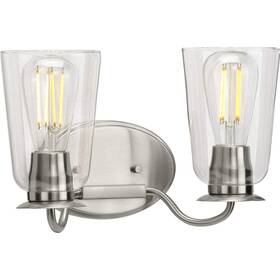 P300262-009 Progress Lighting Durrell Collection 2-light Clear Glass Coastal Bath Vanity Lig