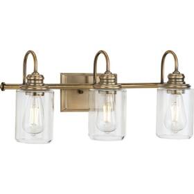 P300322-163 Progress Lighting Aiken - 3 Light Bath Vanity-vintage Brass Finish