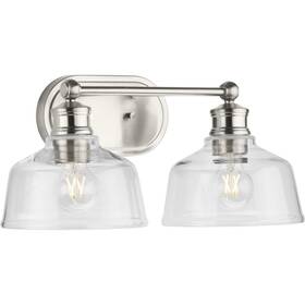 P300396-009 Progress Lighting P300396 Singleton 2 Light 17 Inch W Bathroom Vanity - Nickel