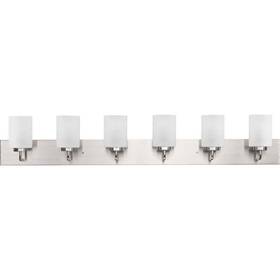 P300421-009 Progress Lighting 48 Inch 6-light Brushed Nickel Bath Vanity Wall Light