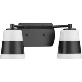 P300443-31m Progress Lighting Haven Collection 16 Inch 2-light Matte Black Opal Glass Luxe
