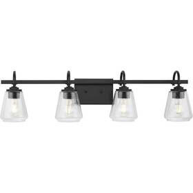 P300475-31m Progress Lighting Martenne 31.87 Inch 4-light Matte Black Vanity Light With Seeded Glass Shade P300475-31m Progress Lighting Martenne 31.87 Inch 4-light Matte Black Vanity Light With Seeded Glass Shade