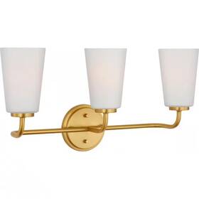 P300495-191 Progress Lighting Rembert 22 Inch 3-light Brushed Gold Vanity Light Etched Opal Glass
