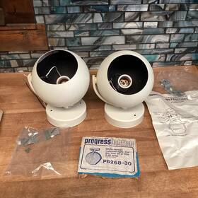 P6268-30 Progress Lighting Set Of 2 White Ball Light Fixture Shade Lamp - Lights
